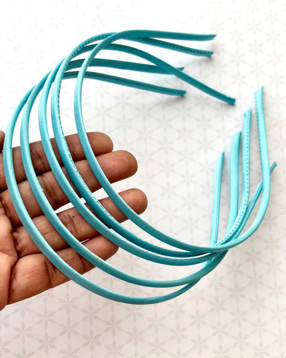 Sky Blue Satin Hairbands