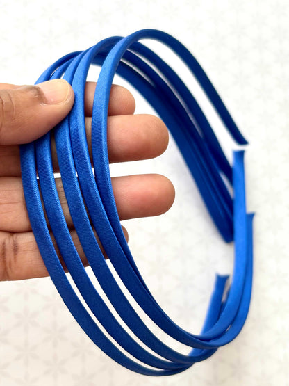Dark Blue Satin Hairbands