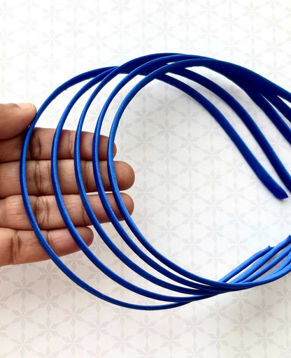 Dark Blue Satin Hairbands