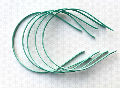 Aqua Blue Satin Hairbands