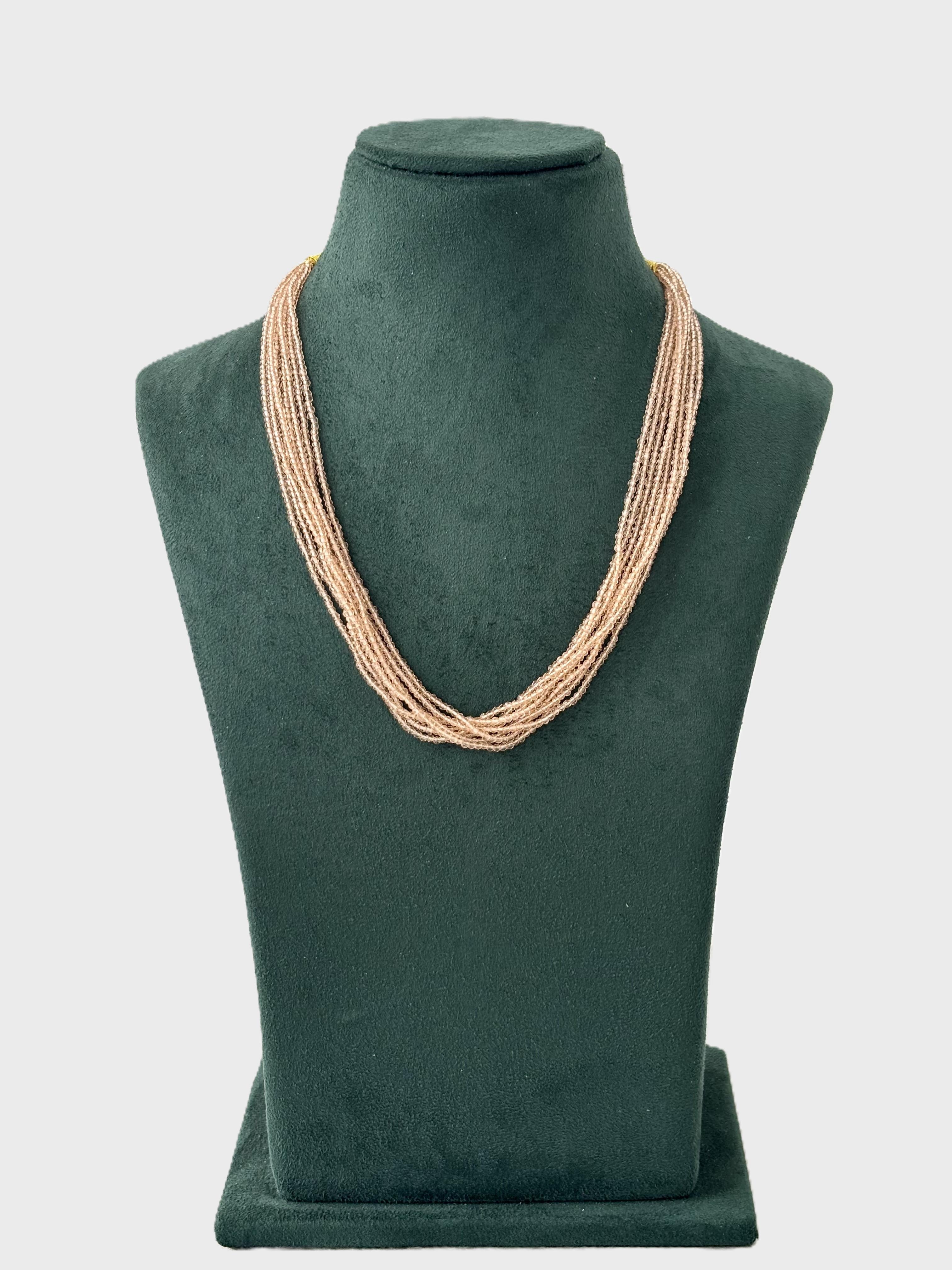 Handcrafted Beige Hydro Bead Necklace