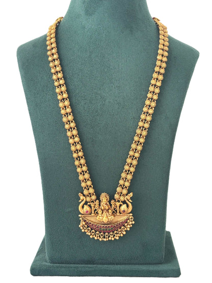 Divine Lakshmi Swan Matte Gold Haram Set