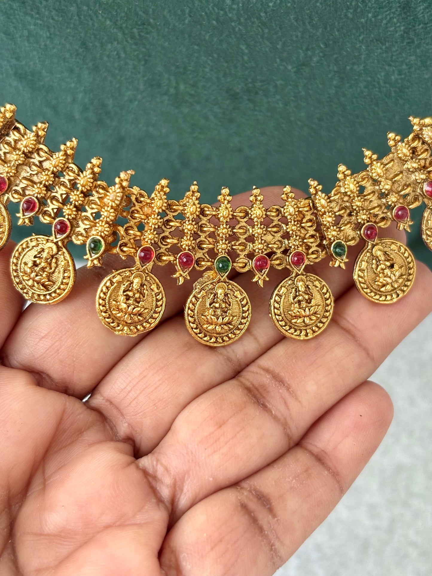 Classic Lakshmi Kasu Mala Bridal Set