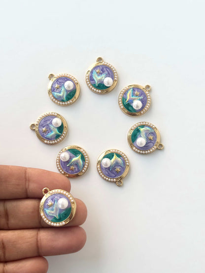 Iridescent Mermaid Tail Pearl Charms
