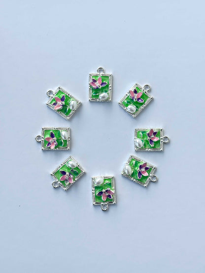 Orchid Pearl Enamel Charms