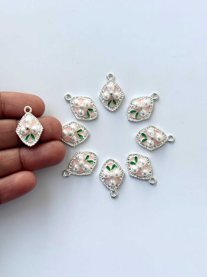 Pearl Cluster Enamel Charms