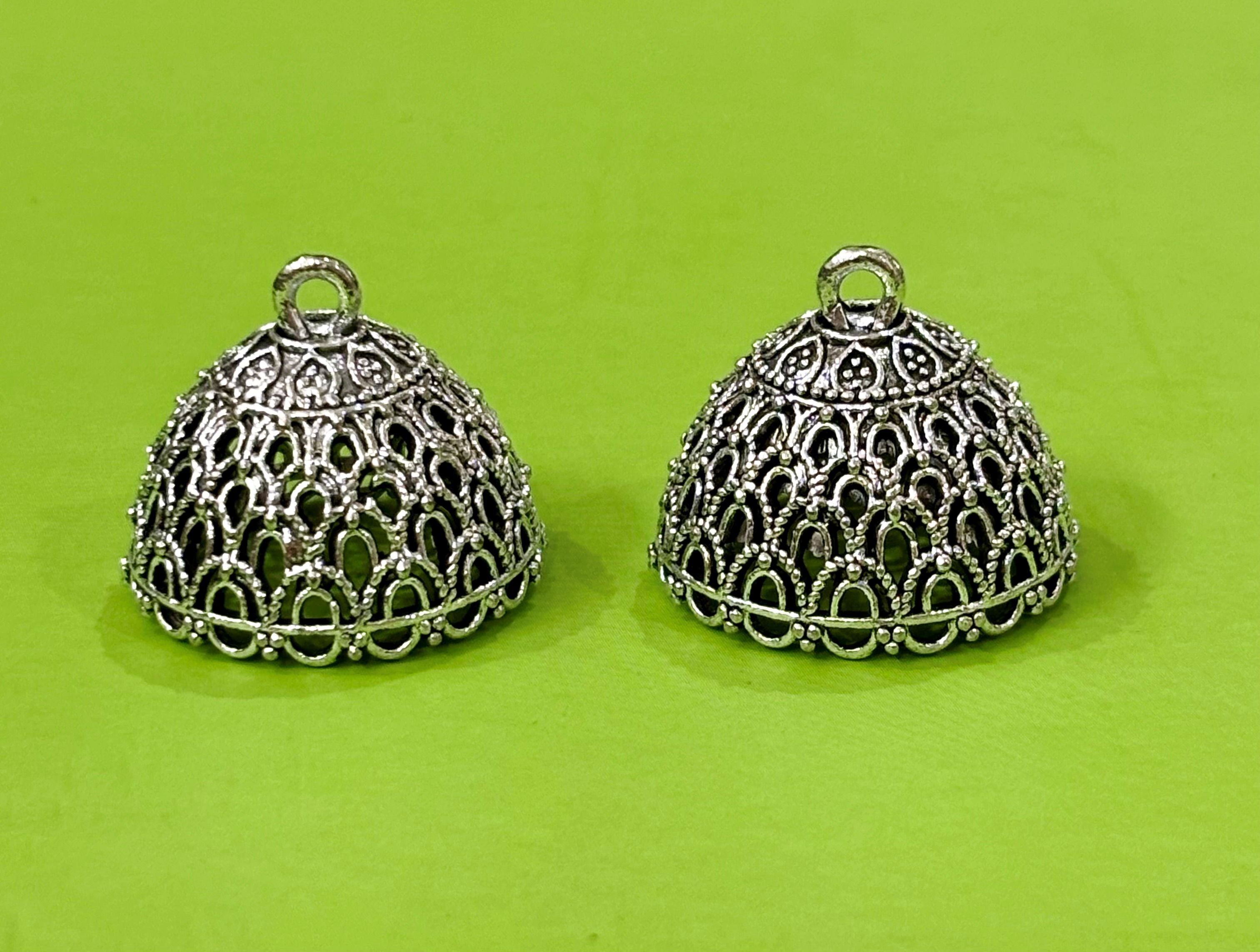 Ethnic Filigree Silver Jhumka Base for Women