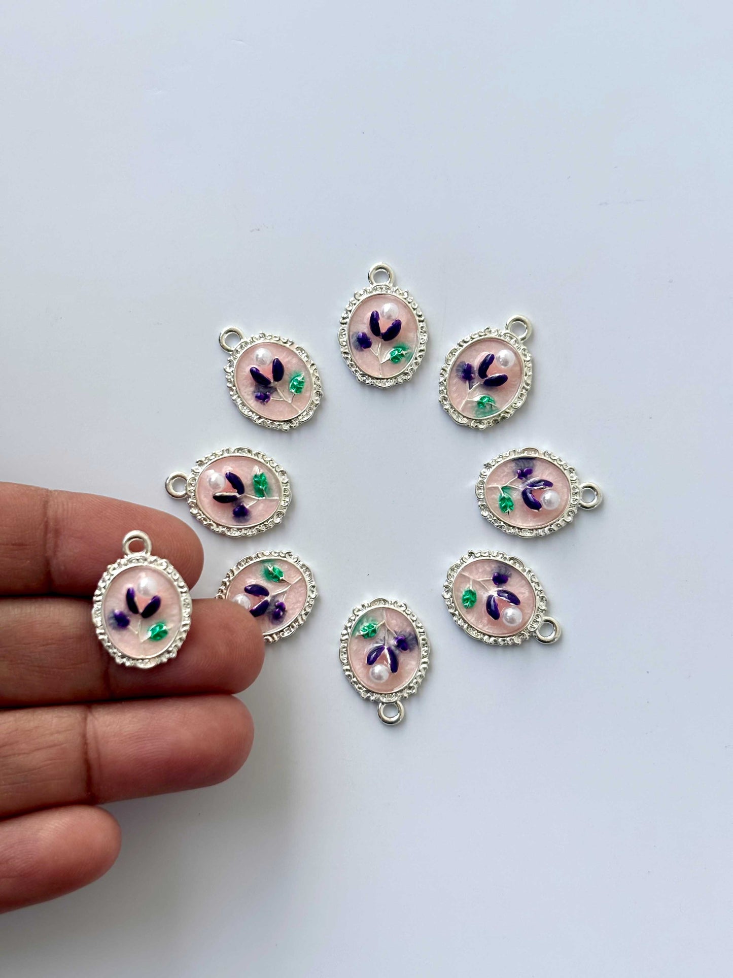 Lavender and Rose Pearl Charms