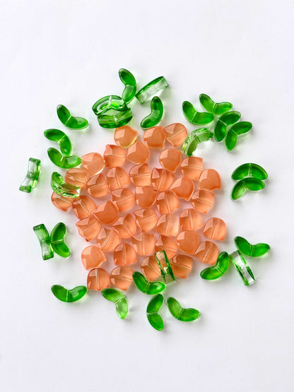 Orange Tulip Flower Beads