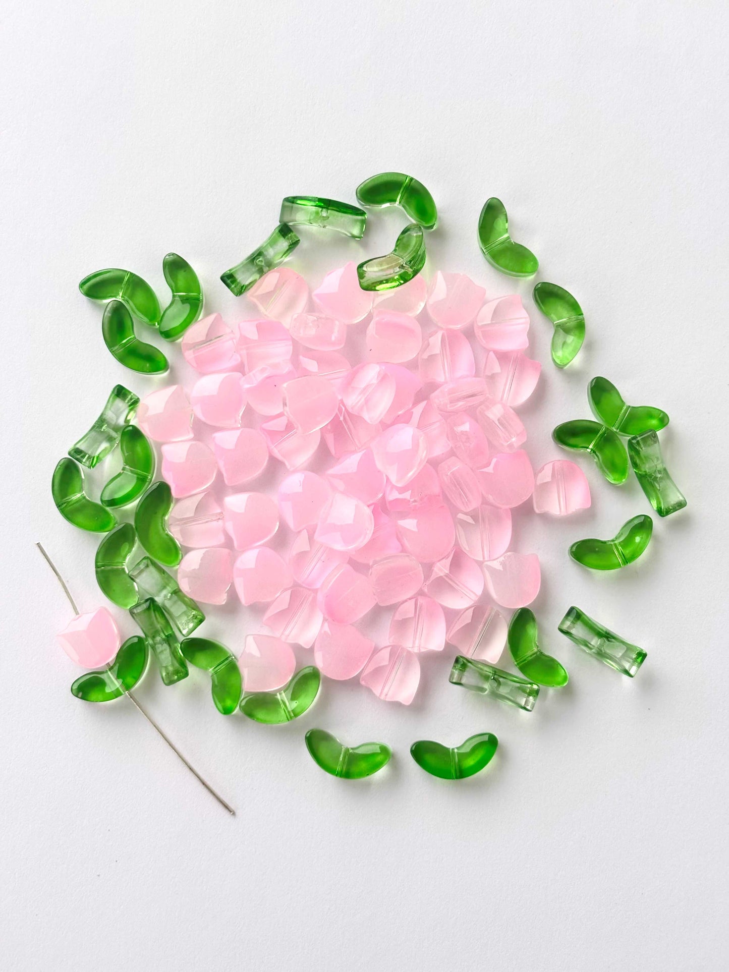Translucent Pink Tulip Beads