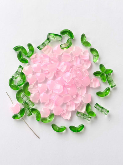 Translucent Pink Tulip Beads