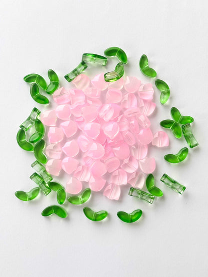 Translucent Pink Tulip Beads