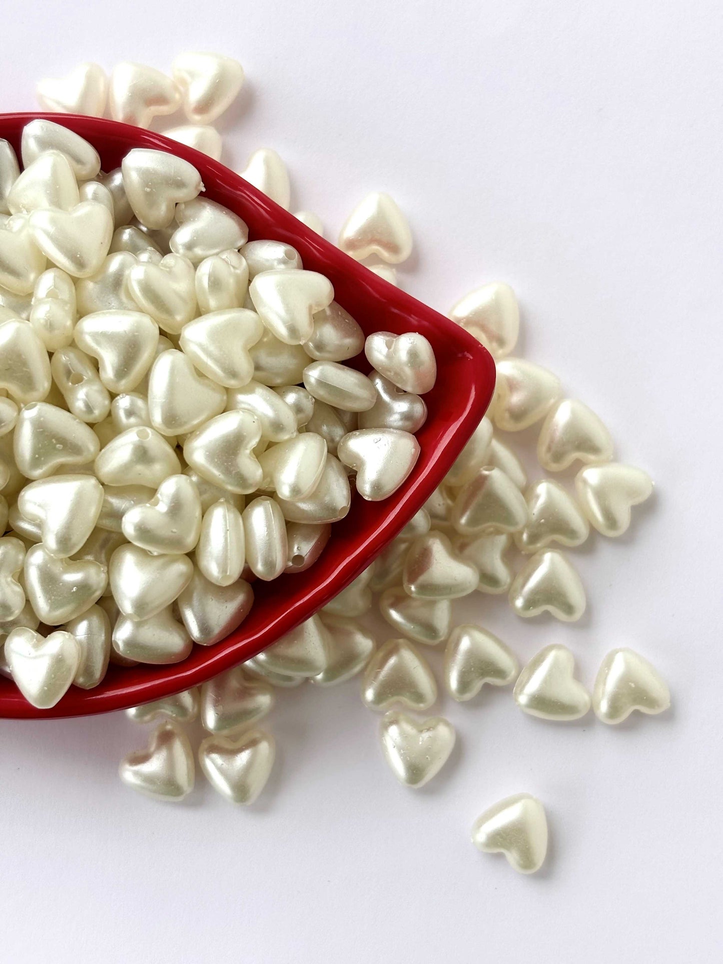 Cream Heart Pearl Beads