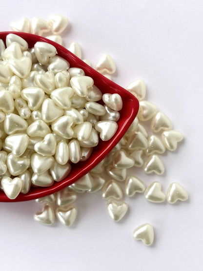 Cream Heart Pearl Beads