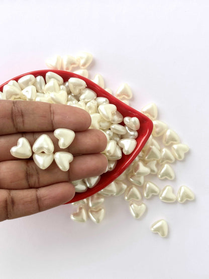 Cream Heart Pearl Beads