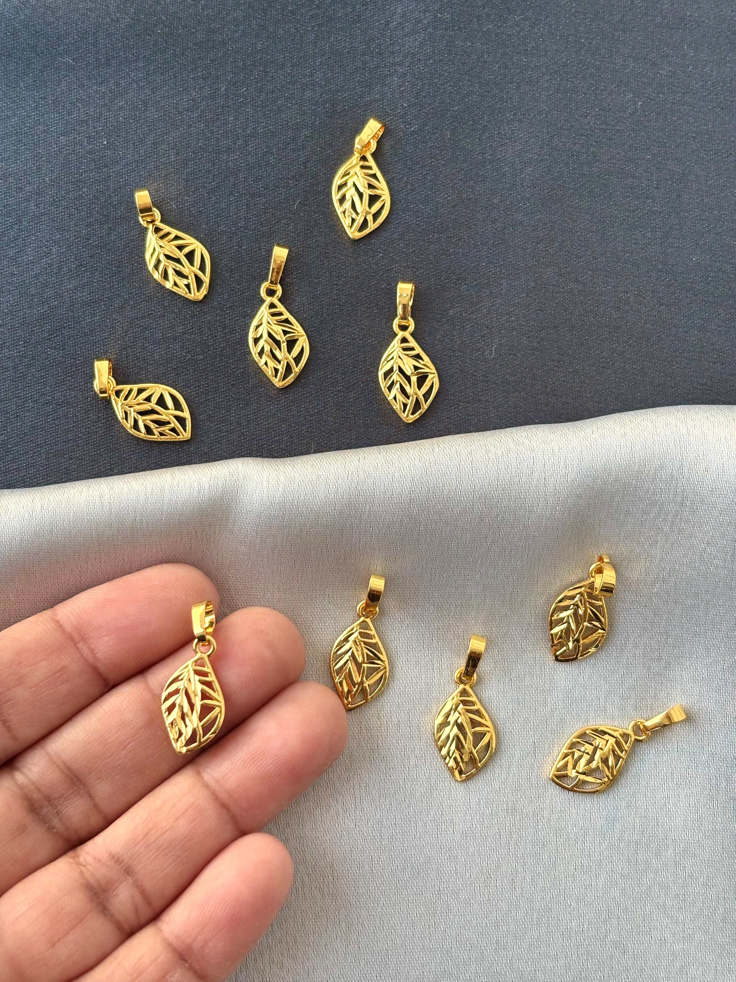 Gold-Plated Leaf Design Pendants