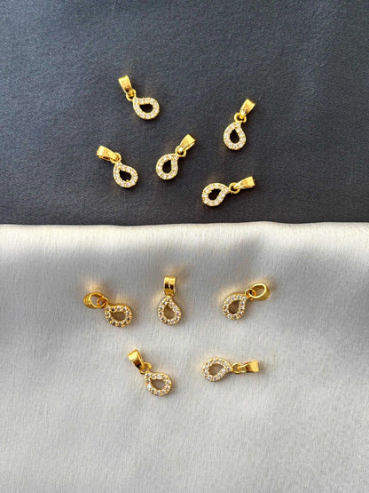 Gold-Plated Emerald-Cut White Gemstone Pendants