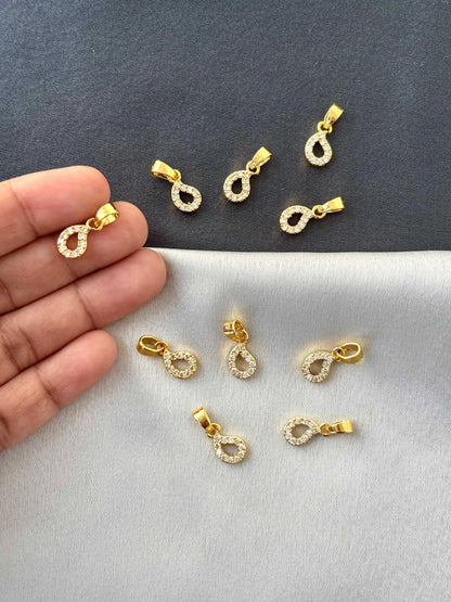 Gold-Plated Emerald-Cut White Gemstone Pendants