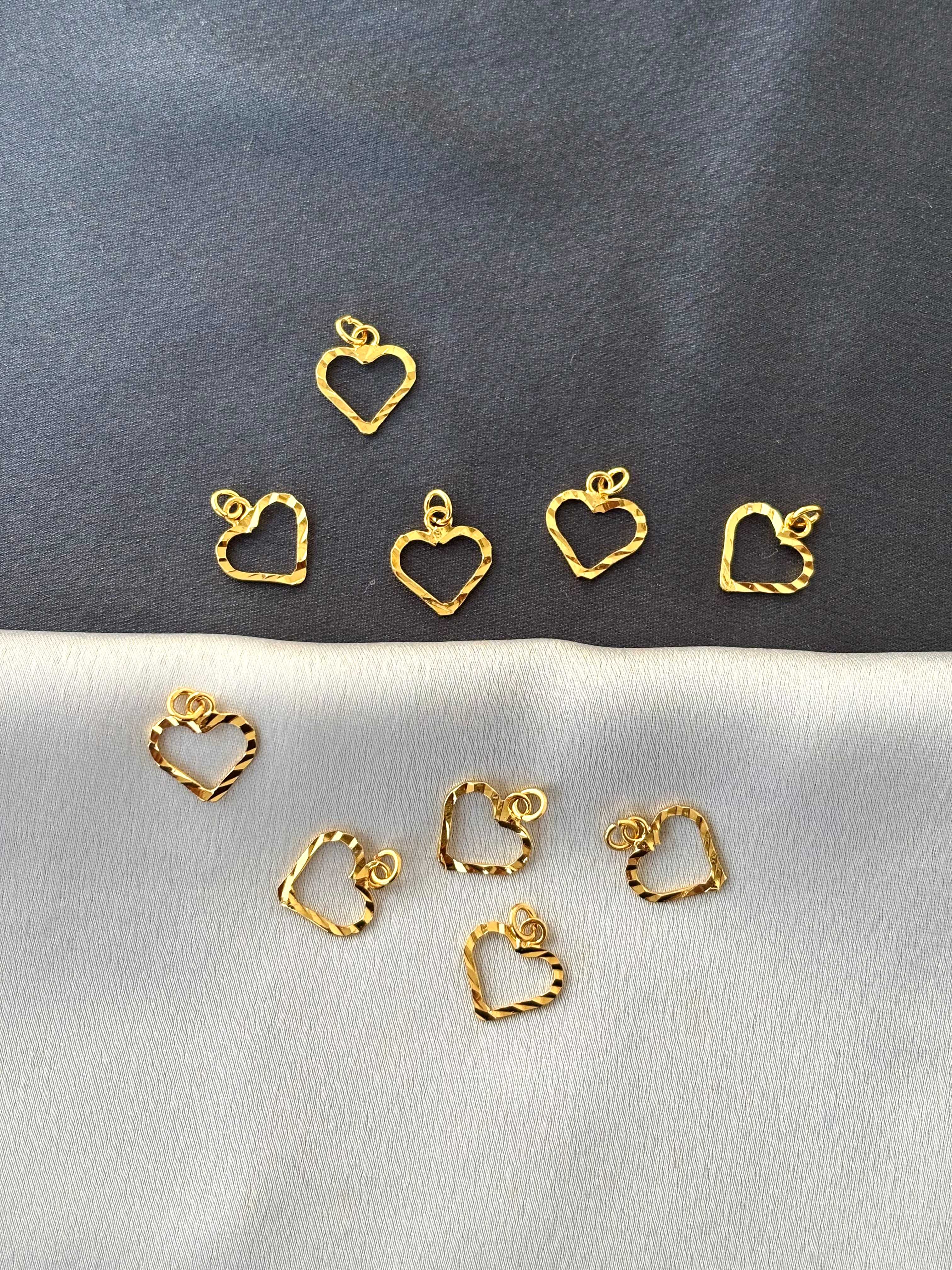 Gold-Plated Heart Shaped Pendants