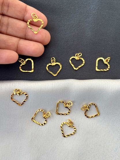 Gold-Plated Heart Shaped Pendants