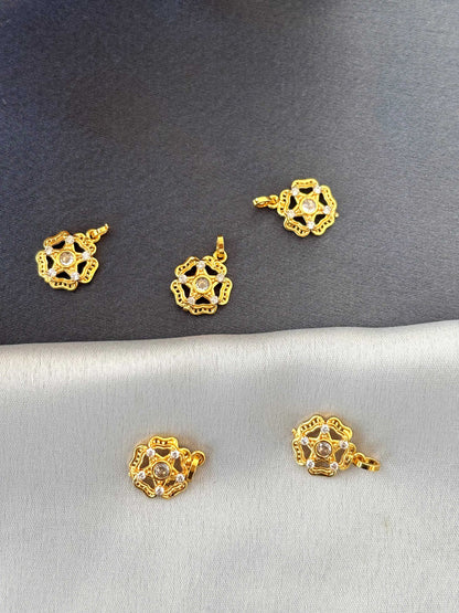 Gold-Plated Floral Starburst Pendants