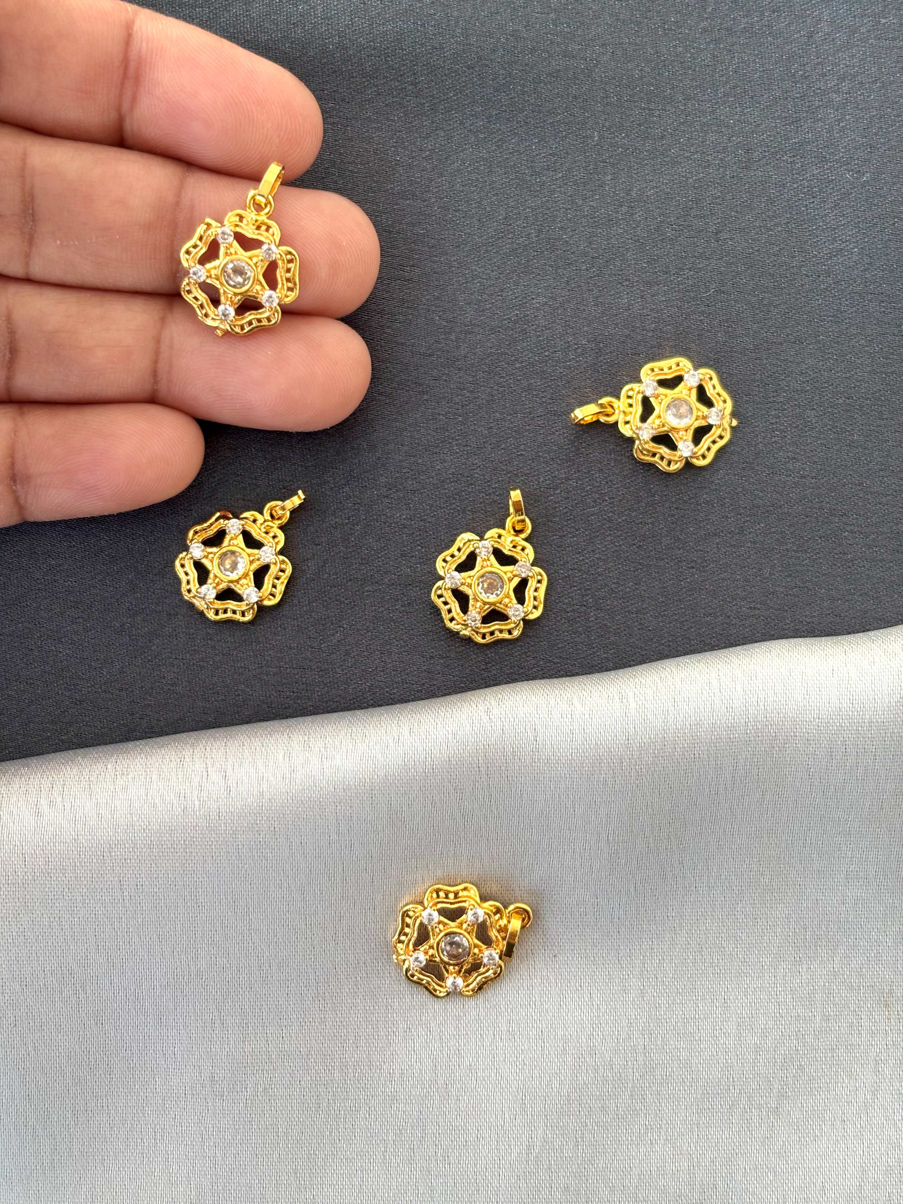 Gold-Plated Floral Starburst Pendants