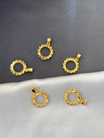 Gold-Plated Wreath Design Pendants