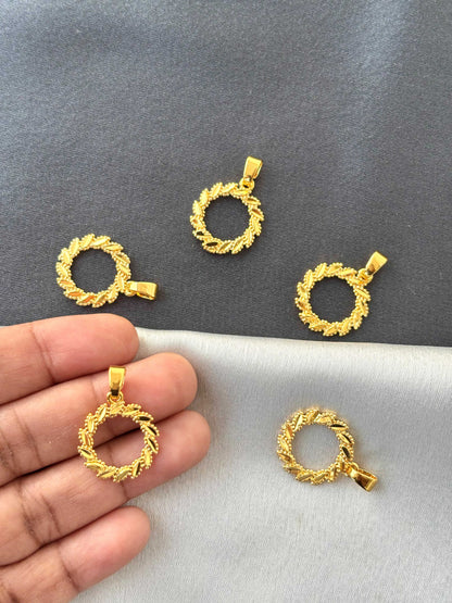 Gold-Plated Wreath Design Pendants