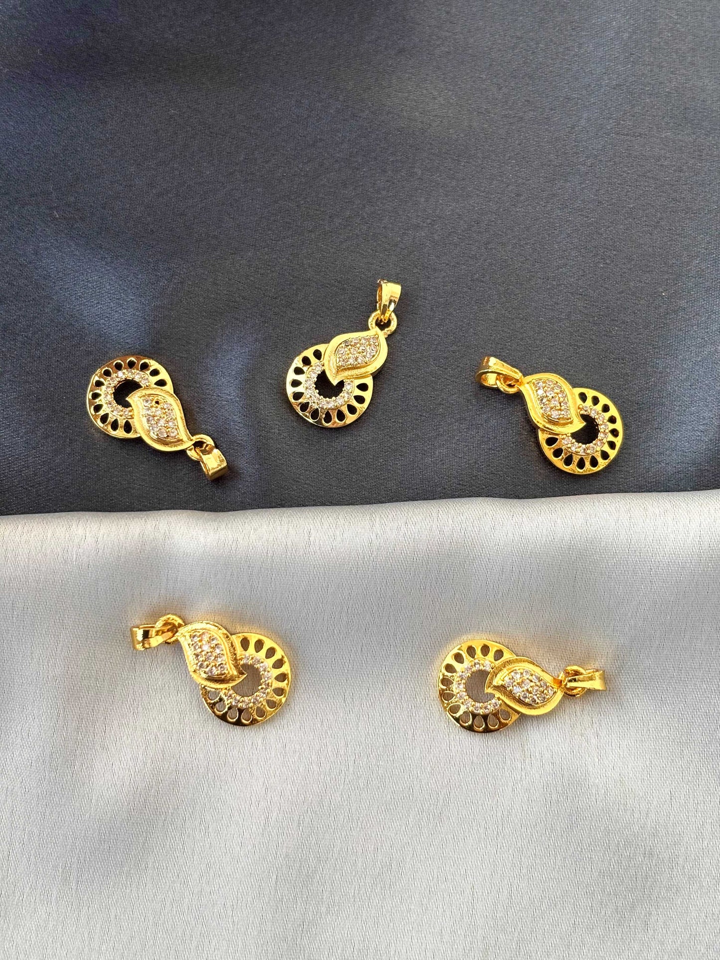 Gold-Plated Paisley and Circular Pendants