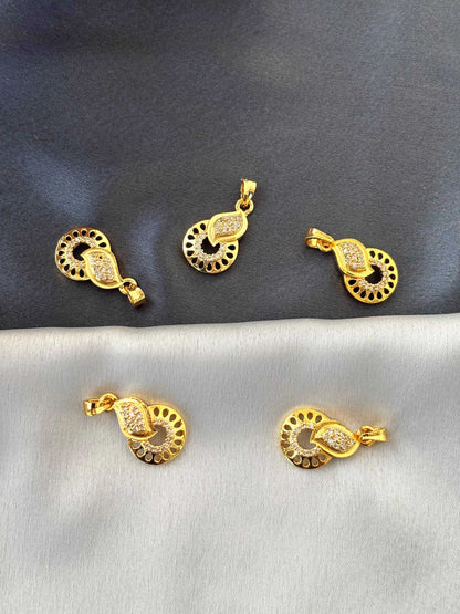 Gold-Plated Paisley and Circular Pendants
