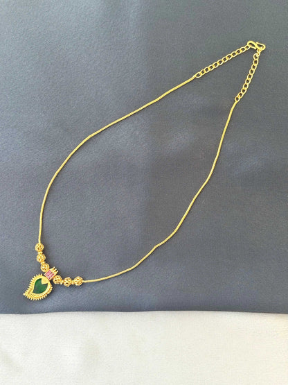 Gold-Plated Green Palakka Pendant Neckwear