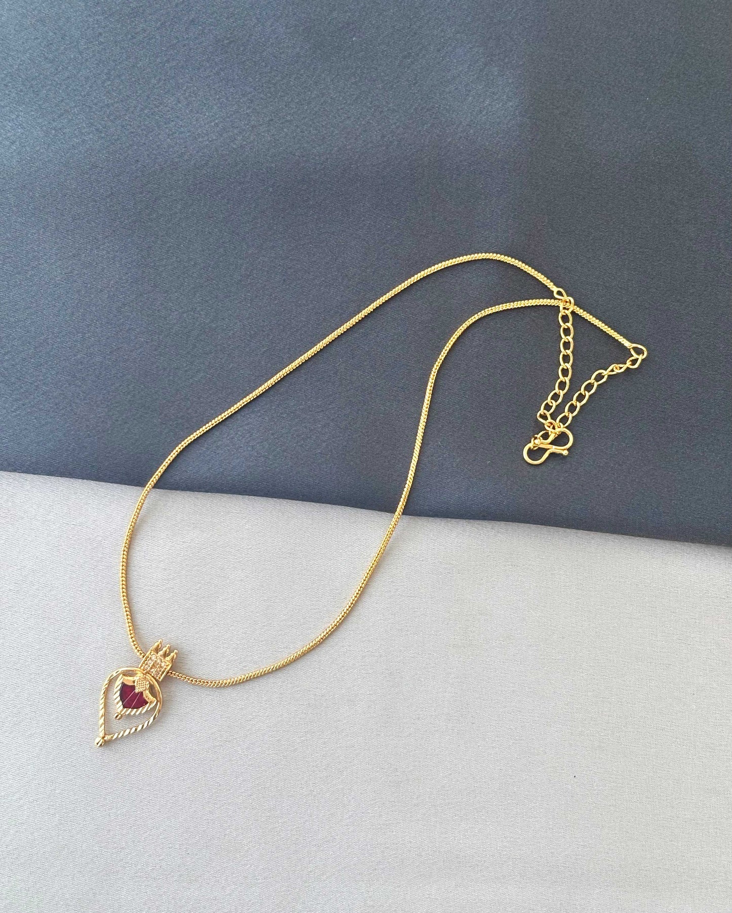 Gold-Plated Red Palakka Pendant Neckwear
