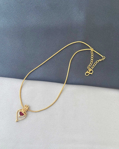 Gold-Plated Red Palakka Pendant Neckwear