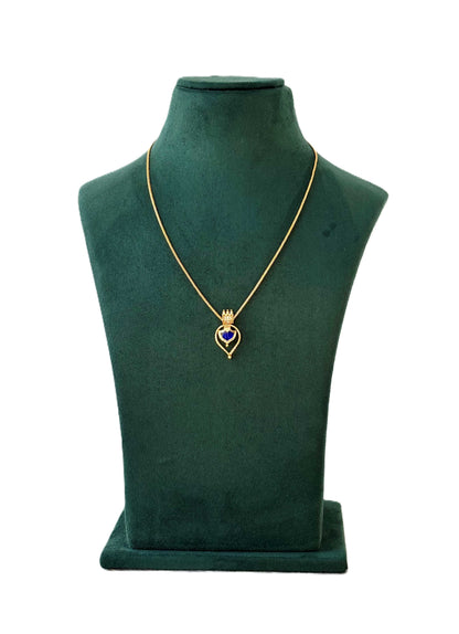 Gold-Plated Blue Palakka Pendant Neckwear