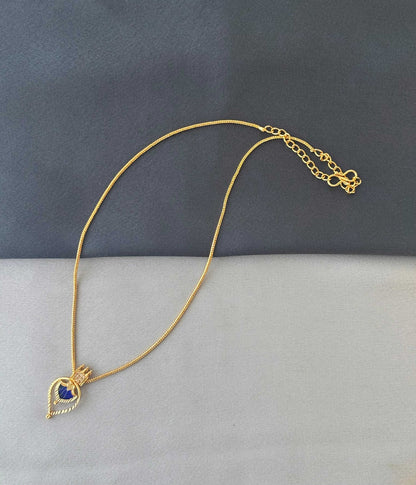 Gold-Plated Blue Palakka Pendant Neckwear