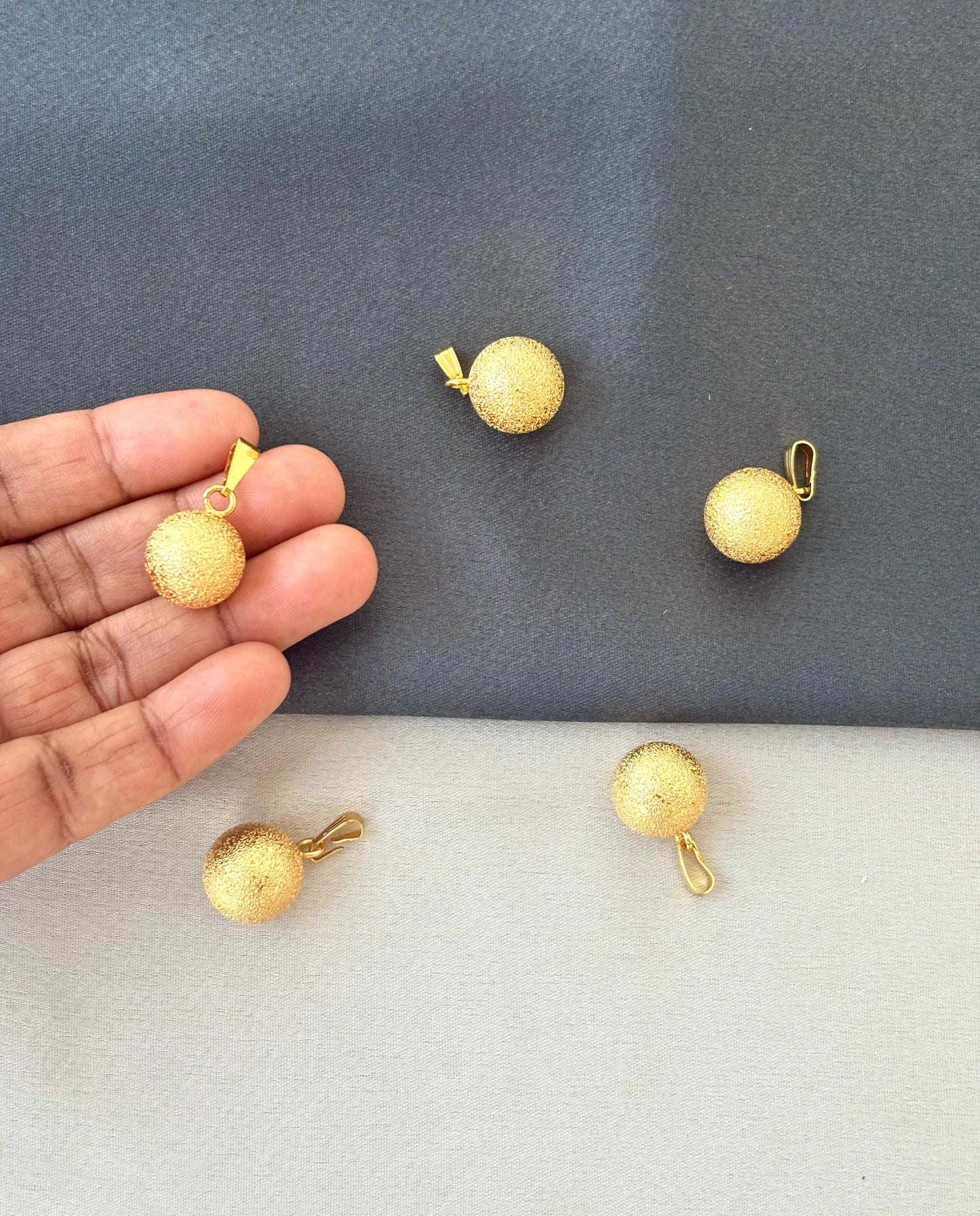 Textured Gold-Plated Ball Pendant