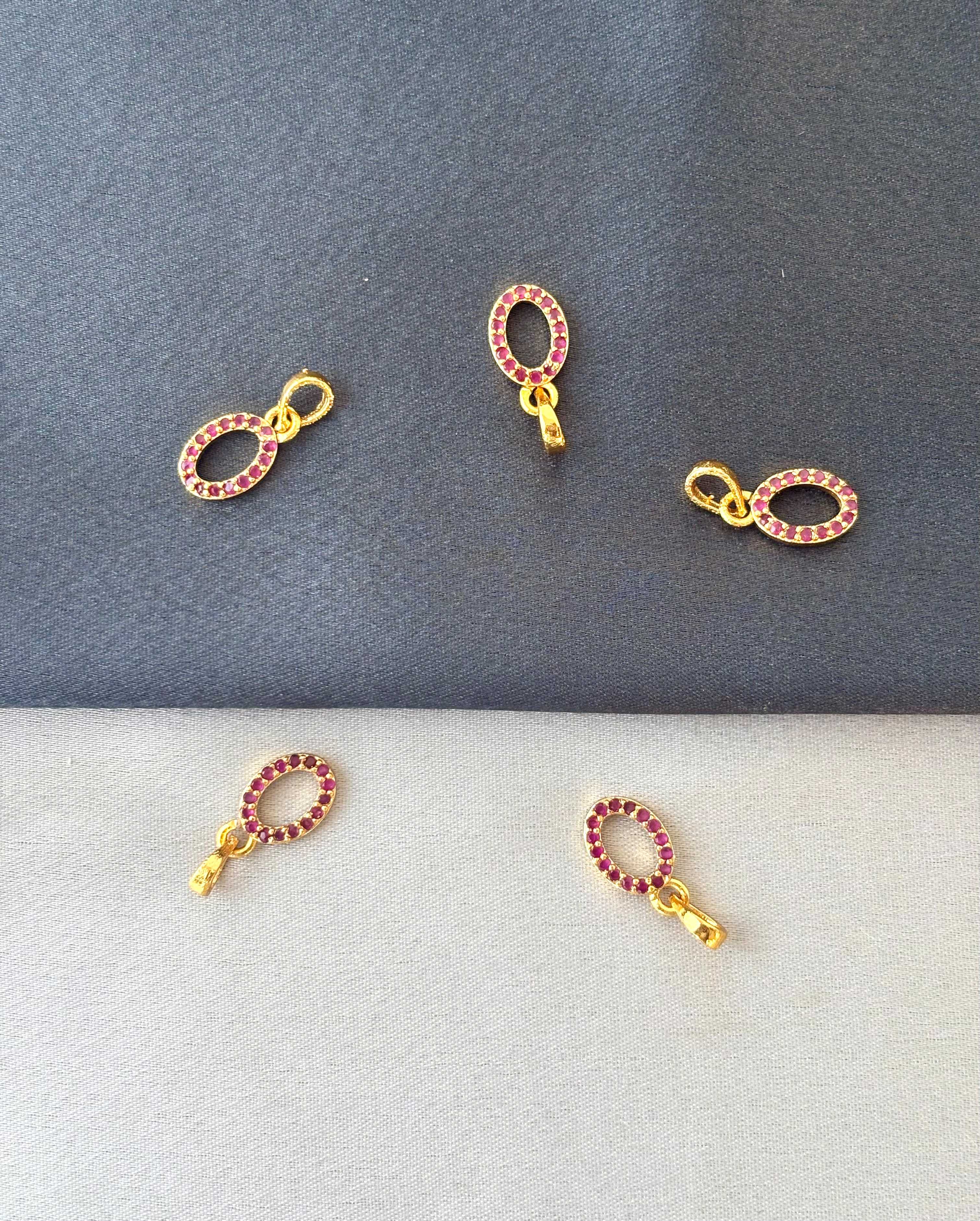 Gold-Plated Pink Oval Stone Pendant