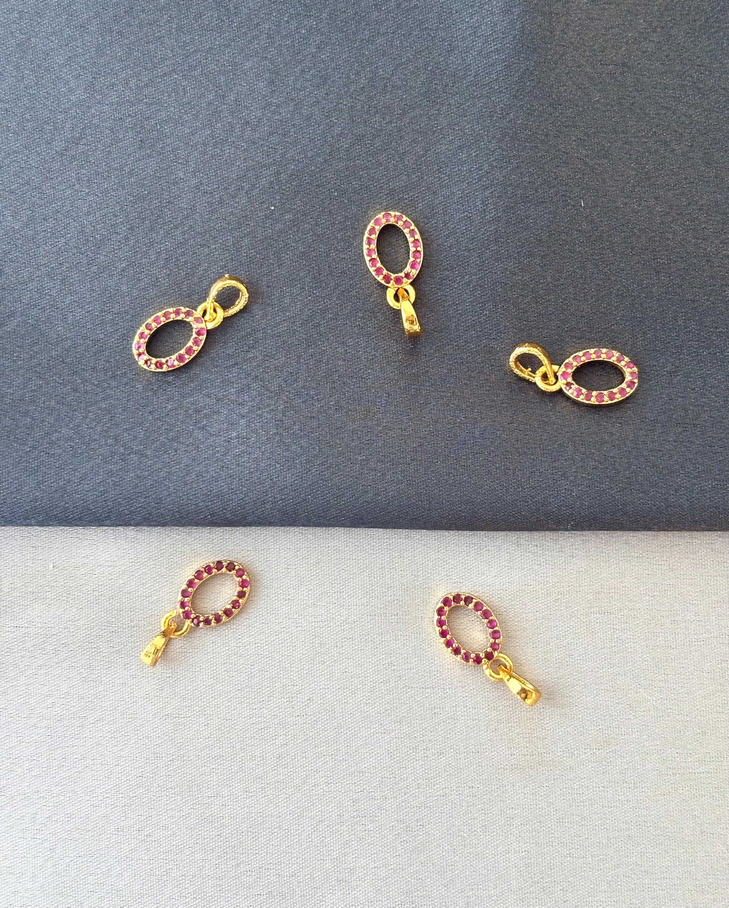 Gold-Plated Pink Oval Stone Pendant