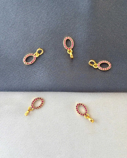Gold-Plated Pink Oval Stone Pendant
