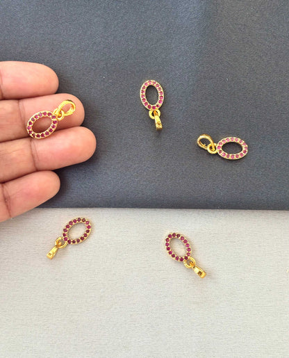 Gold-Plated Pink Oval Stone Pendant