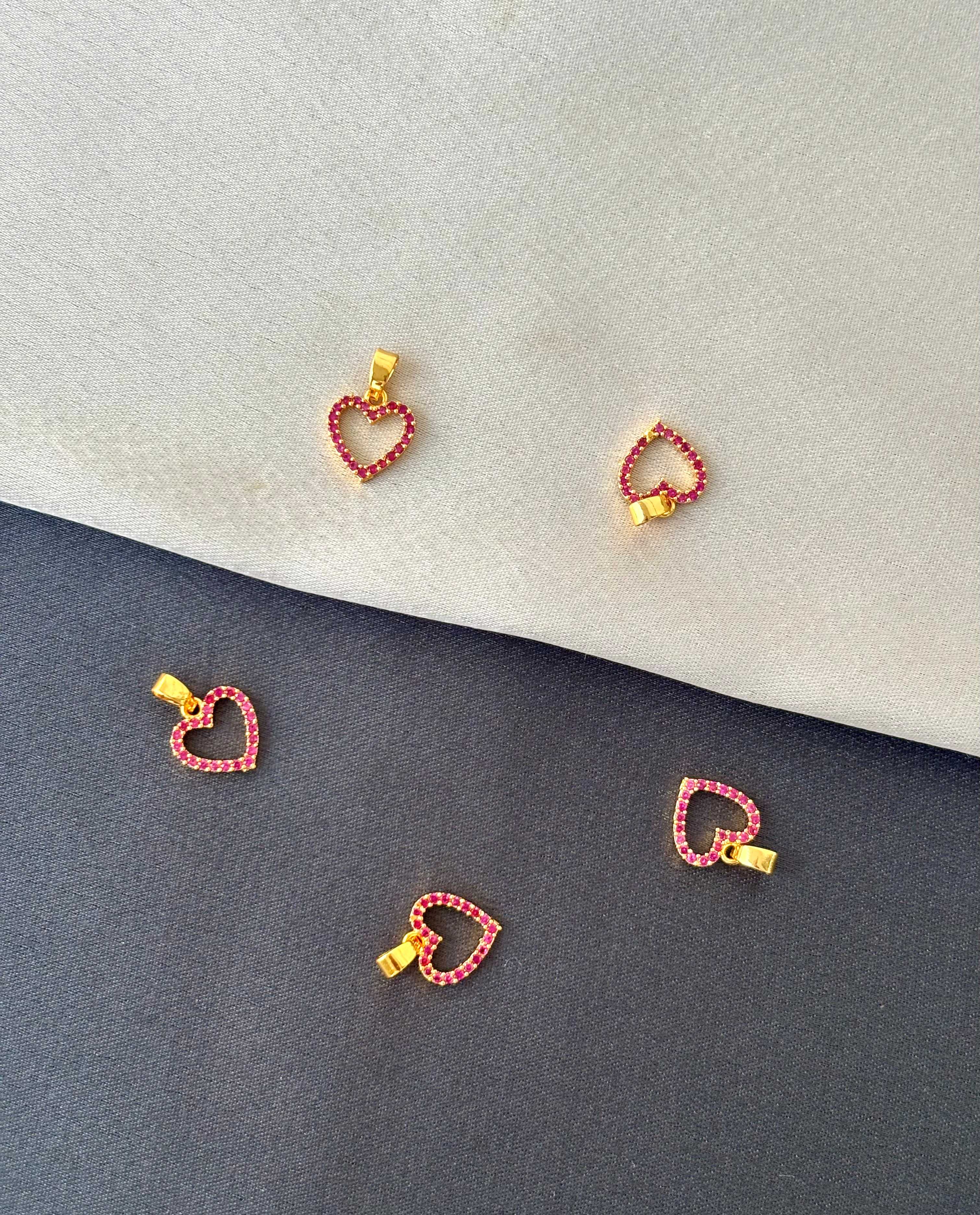Gold-Plated Rose Stone Heart Pendant