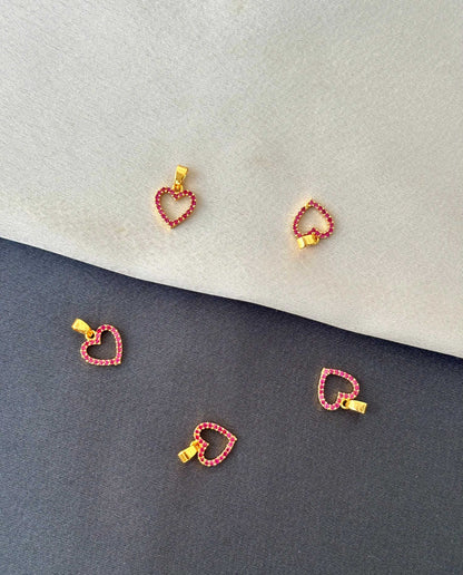 Gold-Plated Rose Stone Heart Pendant