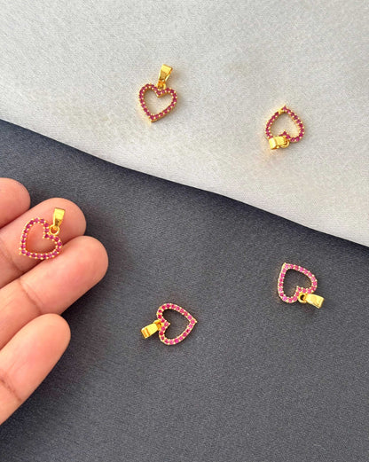 Gold-Plated Rose Stone Heart Pendant