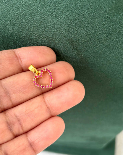 Gold-Plated Rose Stone Heart Pendant