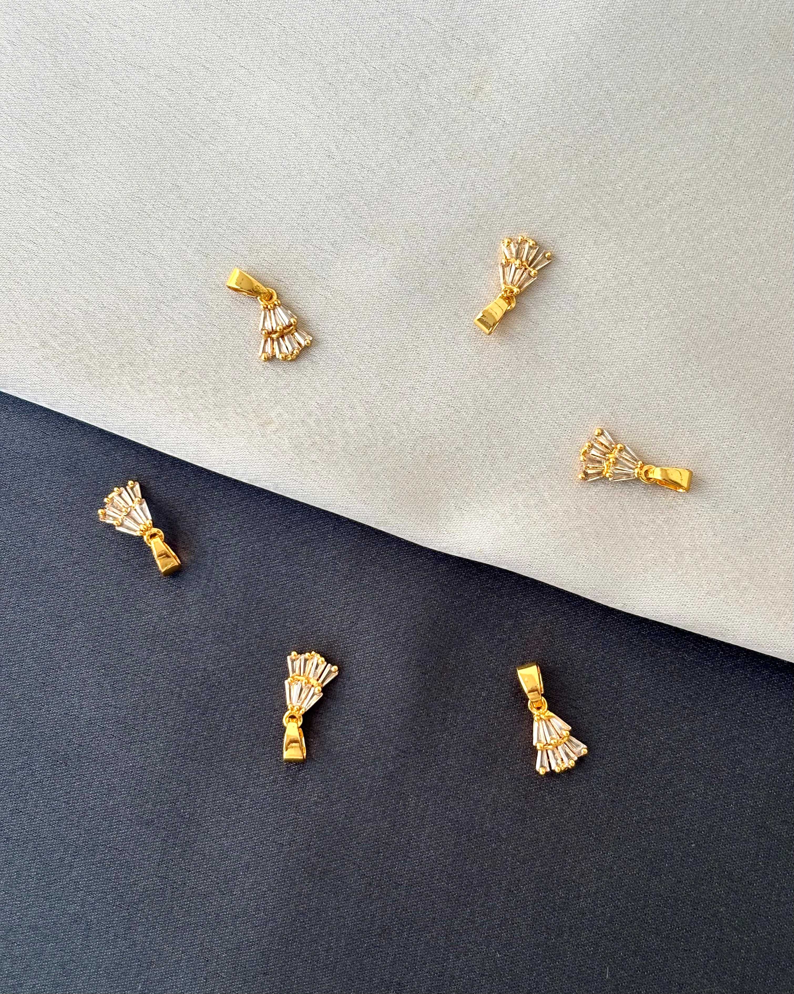 Gold-Plated White Pleated Pendants