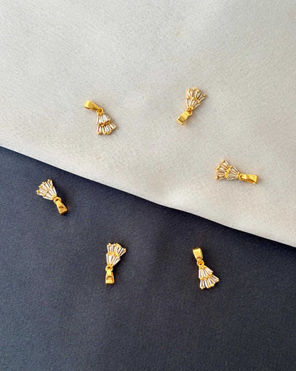Gold-Plated White Pleated Pendants