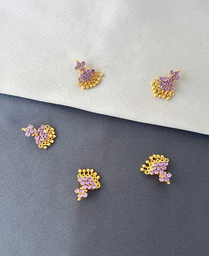 Gold Plated Lavender Floral Pendant