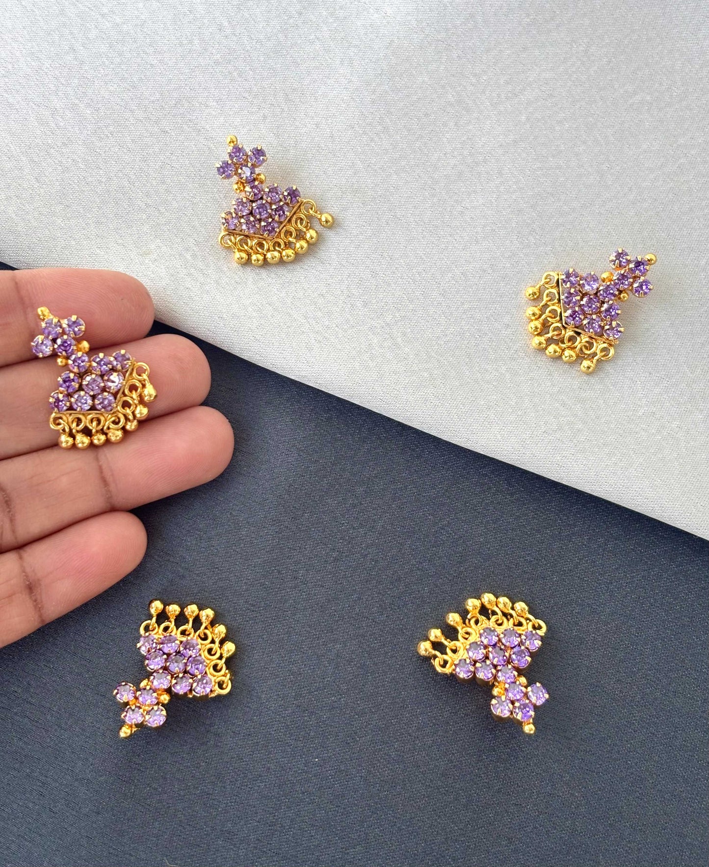 Gold Plated Lavender Floral Pendant