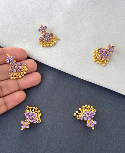 Gold Plated Lavender Floral Pendant