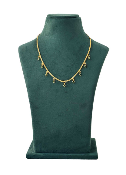 Golden Green Heart Charm Necklace